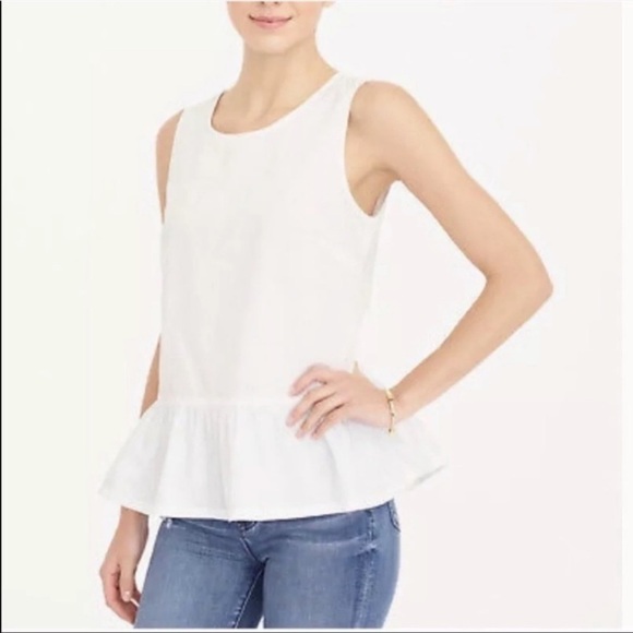 Nwot J.Crew Cotton Peplum Tank Top - Picture 1 of 6